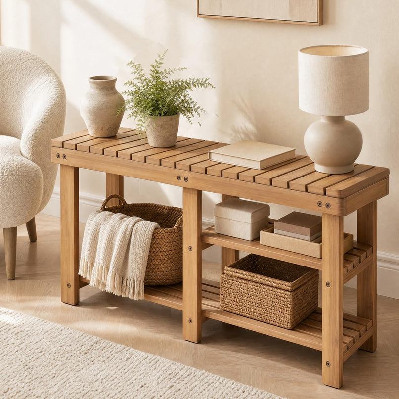 GIANTEX 3-Tier Wooden Shoe Rack Bench
