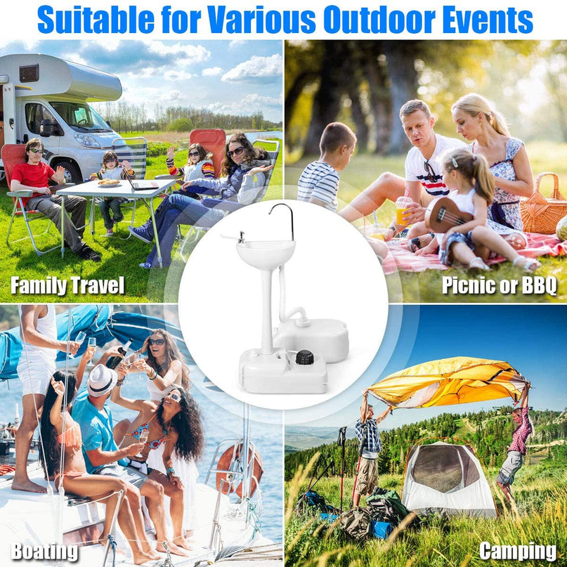 Hand Washing Station Portable Hand Sink W/Wheels