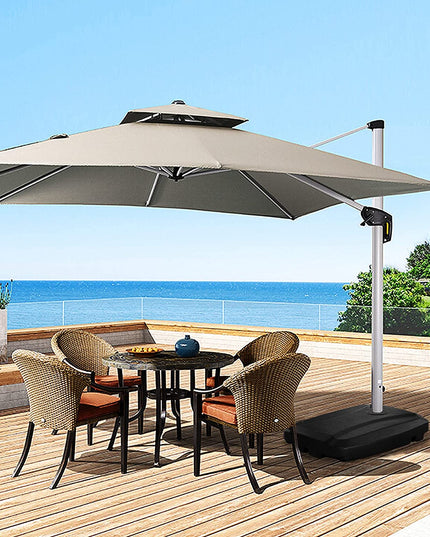 60L Universal Offset Umbrella Base Plastic Weighted Stand - Giantexus