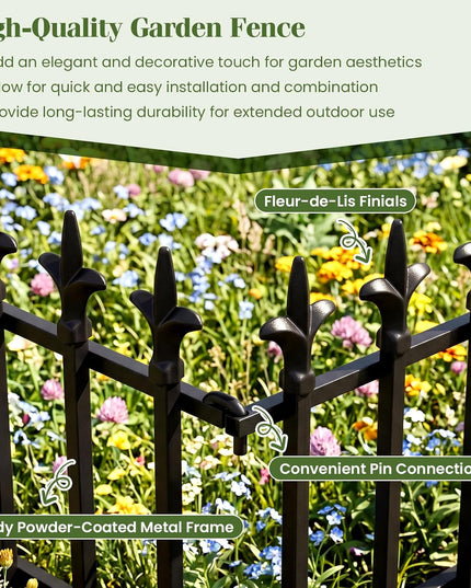 Giantex 5/10 Panels Decorative Metal Garden Fence