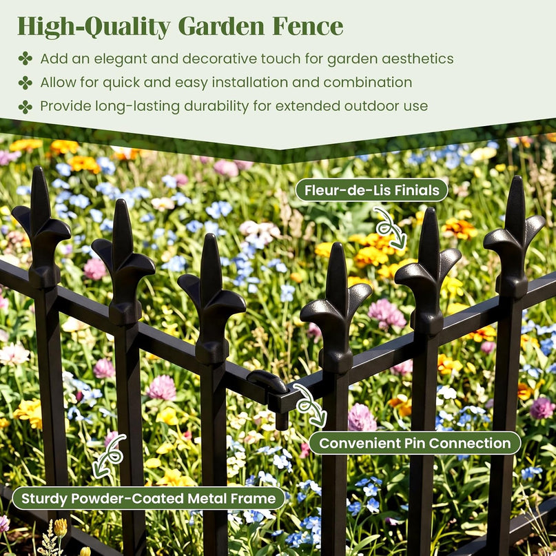 Giantex 5/10 Panels Decorative Metal Garden Fence