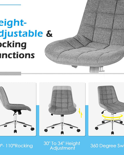 Modern Home Office Chair, Fabric Armless Leisure Chair