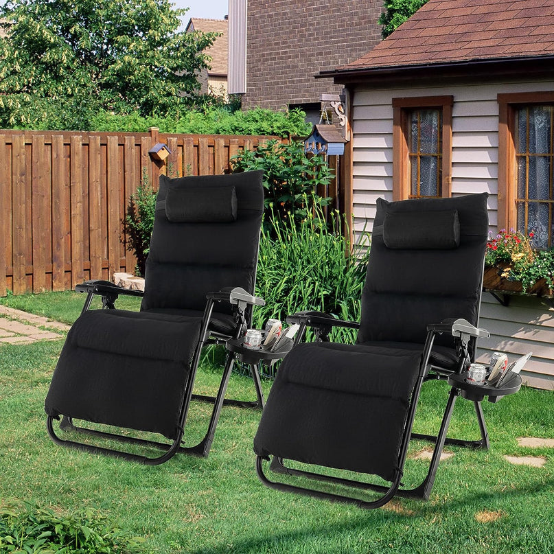 Giantex Zero Gravity Chair with Patio Cushions, Adjustable Folding Reclining Lounge Chair