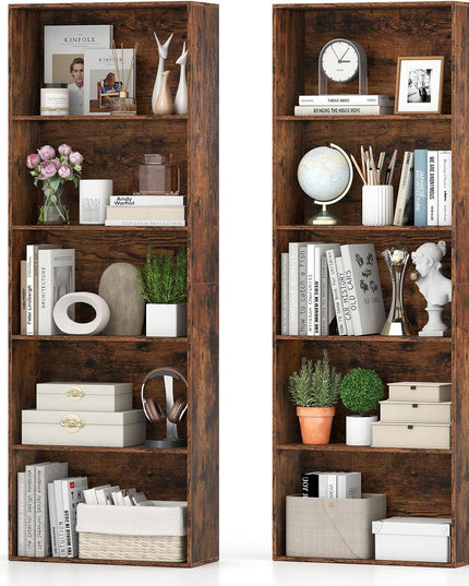 Giantex 5 Tier Bookshelf for Living Room Bedroom Home Office