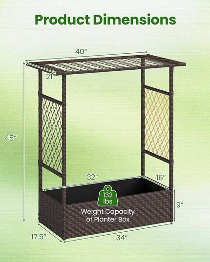 Giantex Raised Garden Bed with Trellis & Hanging Roof