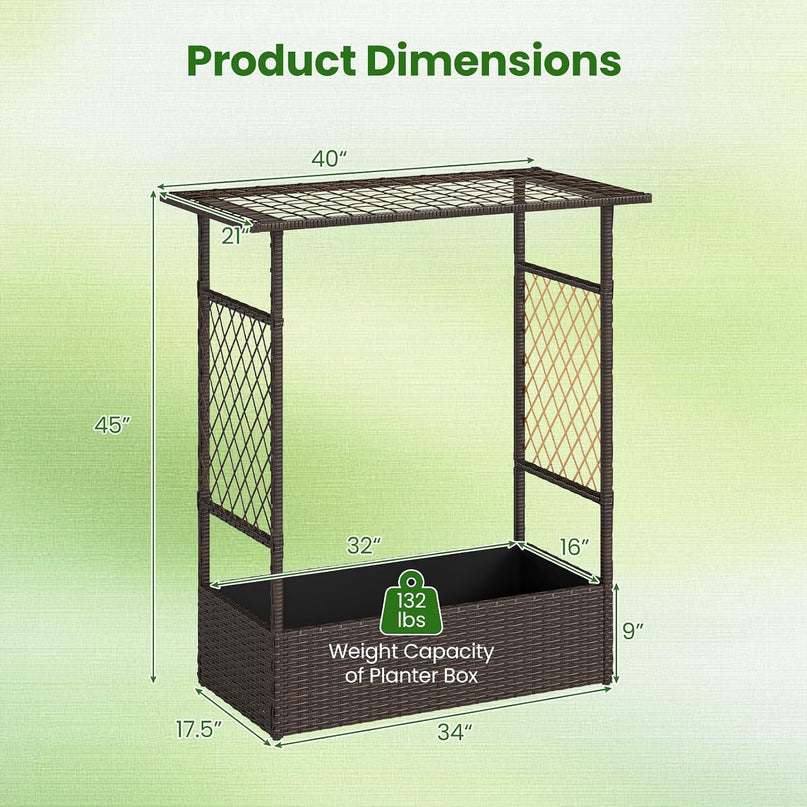 Giantex Raised Garden Bed with Trellis & Hanging Roof