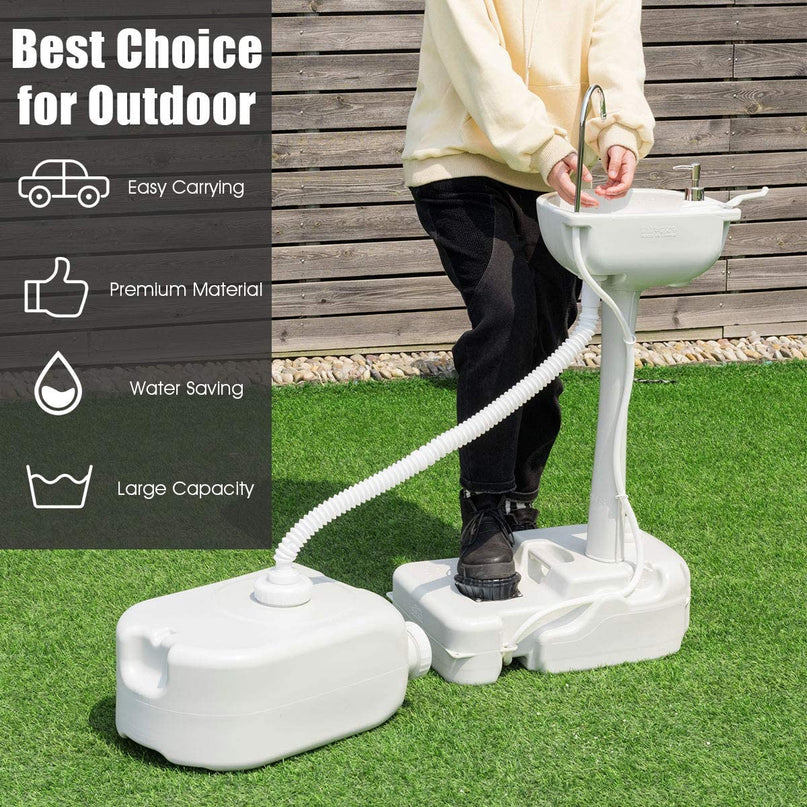 Hand Washing Station Portable Hand Sink W/Wheels