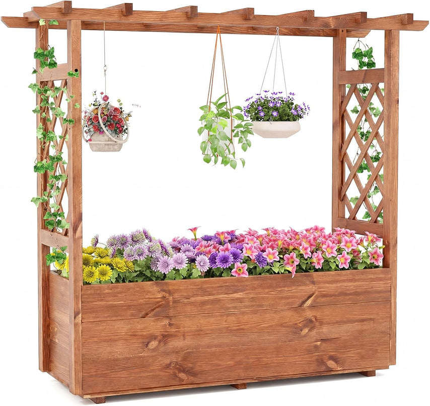 Giantex Freestanding Garden Planter Raised Bed for Flowers Herbs ( 45”x16”x41” )