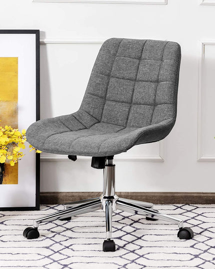 Modern Home Office Chair, Fabric Armless Leisure Chair