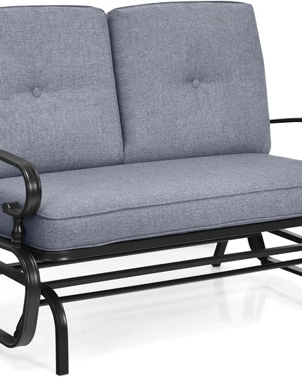 Giantex Outdoor Glider Bench Patio Loveseat with Cushions