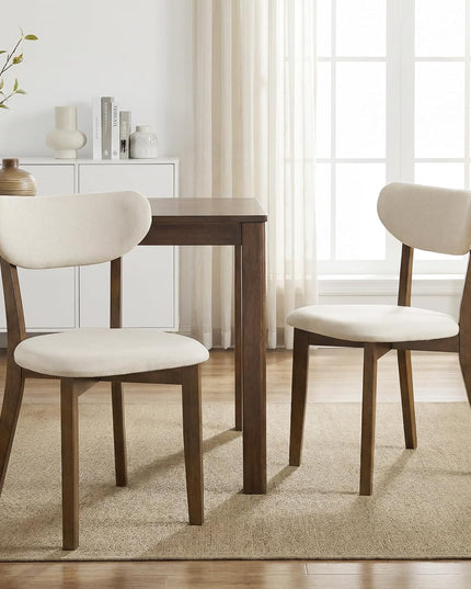 Giantex Lot de 2 chaises de salle à manger en bois, chaises de salle à manger rustiques en bois avec coussin d'assise