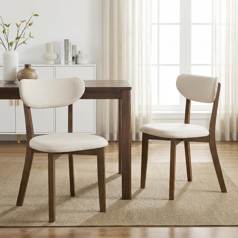Giantex Wood Dining Chairs Set of 2/4, Farmhouse Wooden Dining Room Chair with Cushion Seat