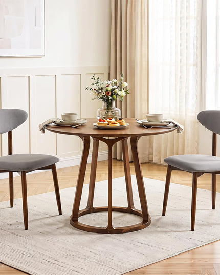 Giantex Wooden Dining Chairs Set of 2/4 with Curved Back & Fabric Padded Seat