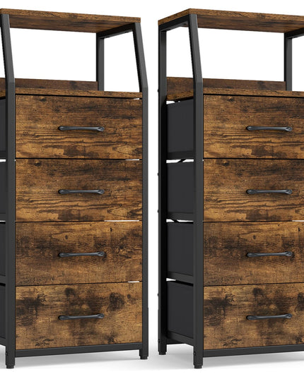 GIANTEX Tall Dresser with 4/5 Fabric Drawers & Metal Frame for Living Room (1/2)