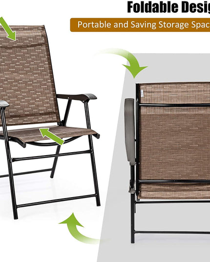 2-Pack Patio Dining Chairs, Portable Folding Chairs - Giantexus