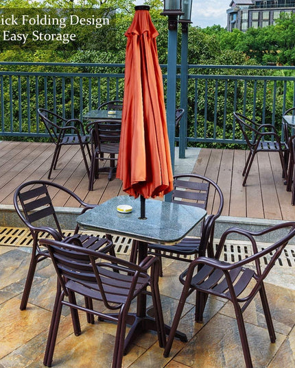 9ft Market Patio Umbrella w/Solar Lights - Giantexus