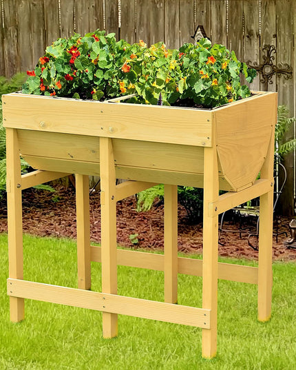 Raised Wooden Flower Planter (28" X 18" X 28.5")