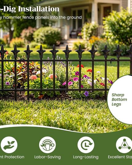 Giantex 5/10 Panels Decorative Metal Garden Fence