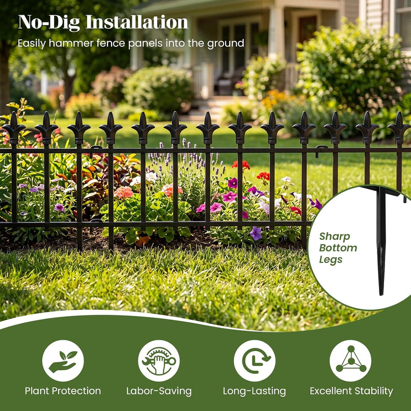 Giantex 5/10 Panels Decorative Metal Garden Fence