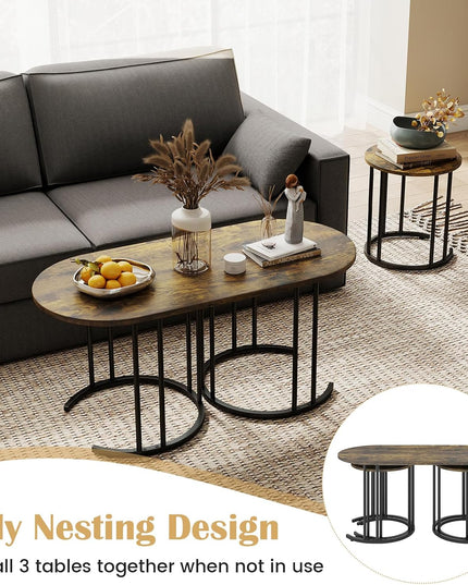 Giantex Nesting Coffee Table Set of 3
