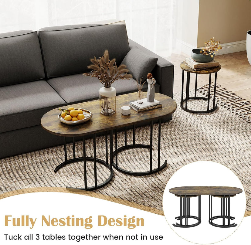 Giantex Nesting Coffee Table Set of 3