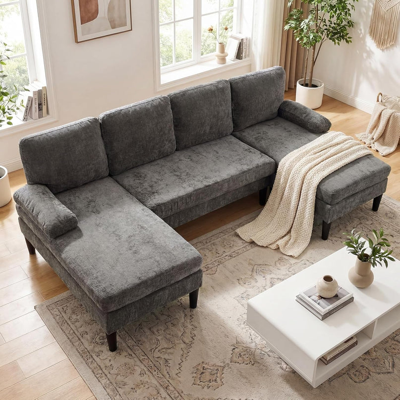 Giantex Sectional Couch for Living Room | U-Shaped Sofa with Double Chaise