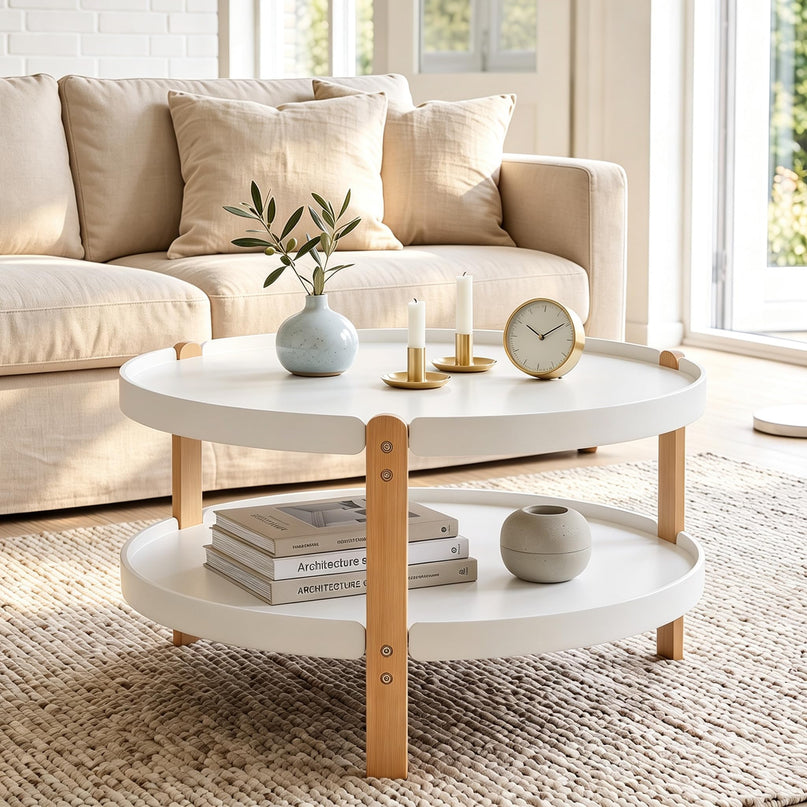 GIANTEX 31" Round Coffee Table with Storage