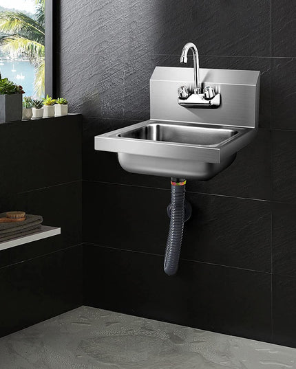Giantex Stainless Steel Hand Washing Sink, 17" x 15" - Giantexus