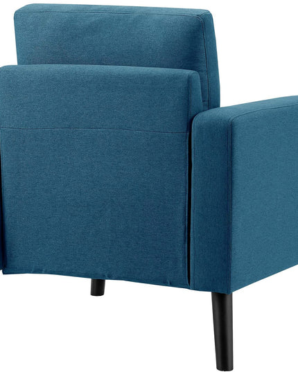 Giantex Modern Accent Chair, Mid-Century Upholstered Armchair Club Chair - Giantexus