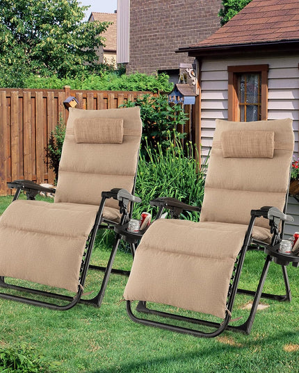 Giantex Zero Gravity Chair with Patio Cushions, Adjustable Folding Reclining Lounge Chair