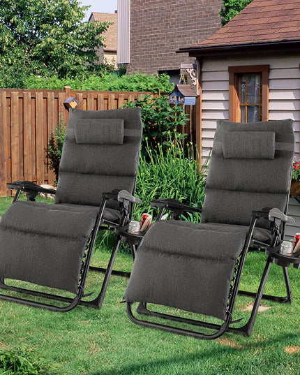 Giantex Zero Gravity Chair with Patio Cushions, Adjustable Folding Reclining Lounge Chair