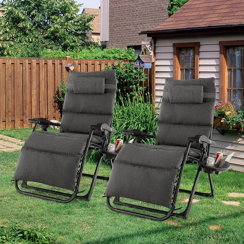 Giantex Zero Gravity Chair with Patio Cushions, Adjustable Folding Reclining Lounge Chair