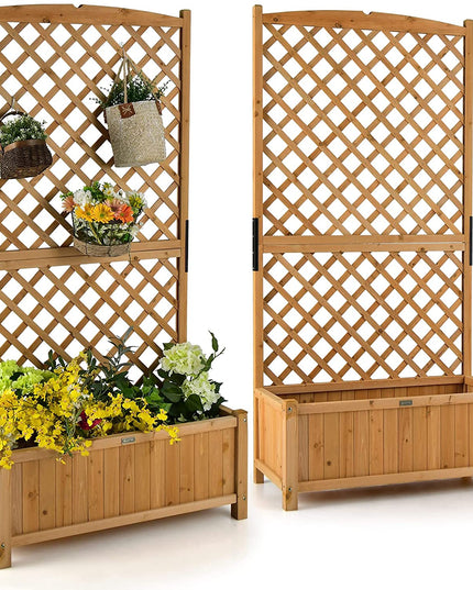 Planter Raised Bed with Trellis - Giantex
