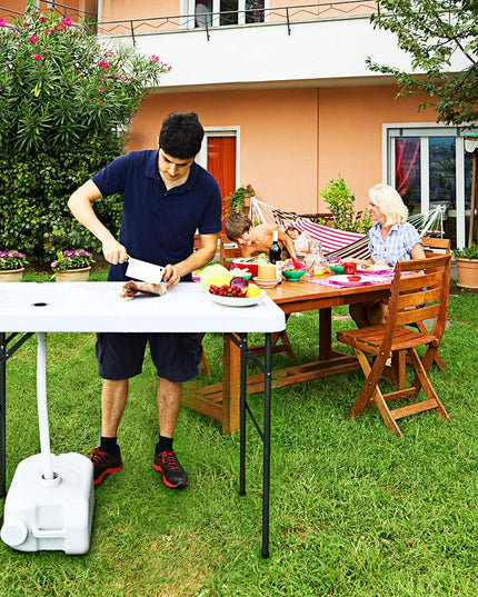 Folding Fish Cleaning Table, Camping Table with Sink and Faucet