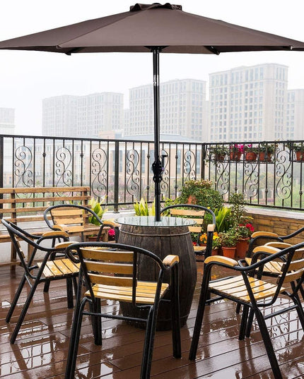 10ft Outdoor Patio Umbrella, Market Table umbrella w/ Tilt Adjustment and Crank, 180G Polyester - Giantexus