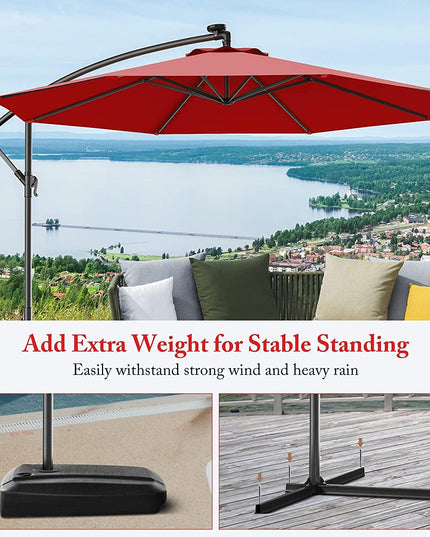 10ft Offset Patio Umbrella Cantilever Umbrella - Giantexus