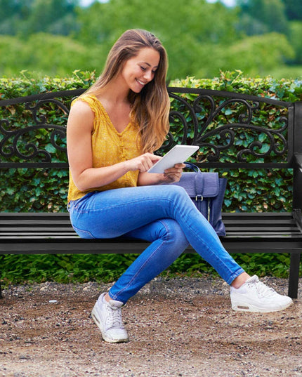 Giantex 50" Patio Garden Bench, Loveseats Park Yard Furniture