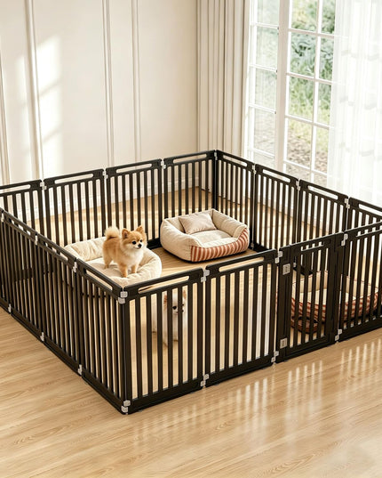 GIANTEX 32" Plastic Pet Fence with Lockable Door for Puppy