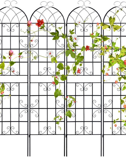 Giantex Lot de 2 treillis pour plantes grimpantes d'extérieur, 2,13 m de haut, en acier galvanisé