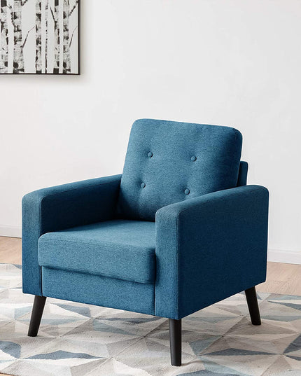 Giantex Modern Accent Chair, Mid-Century Upholstered Armchair Club Chair - Giantexus