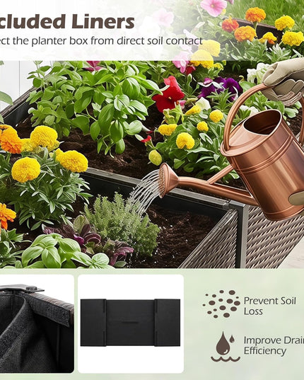 Giantex Raised Garden Bed with Legs, 6 x 2 FT Large Dual Elevated Planter Box with Removable Liner