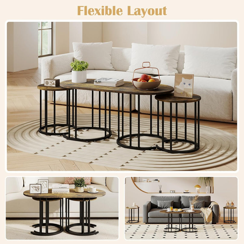 Giantex Nesting Coffee Table Set of 3