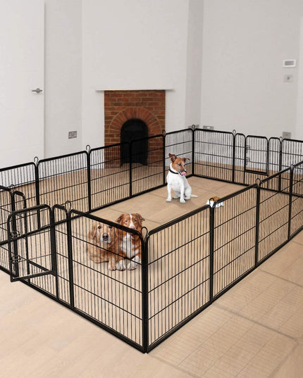 40 inch Dog Playpen with Door, 16 Panels - Giantex