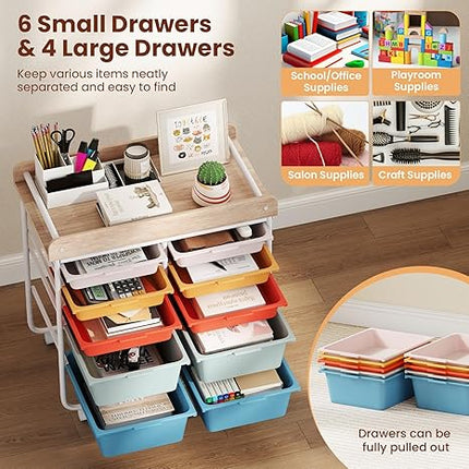 Giantex Rolling Storage Cart with 10 Drawers, Utility Cart