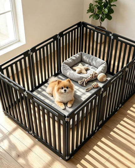 GIANTEX 32" Plastic Pet Fence with Lockable Door for Puppy