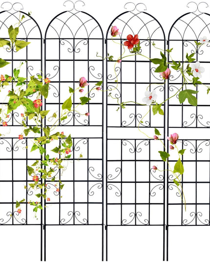 Giantex Lot de 2 treillis pour plantes grimpantes d'extérieur, 2,13 m de haut, en acier galvanisé