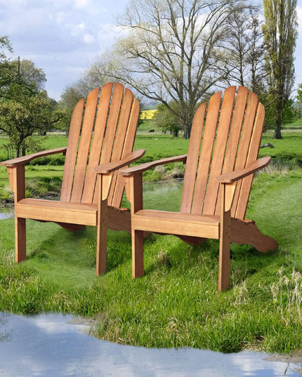 Giantex Adirondack Chair Outdoor Wooden W/Ergonomic Design Acacia Chair for Yard