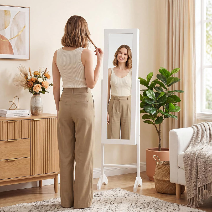 Giantex Jewelry Armoire with Full Length Mirror
