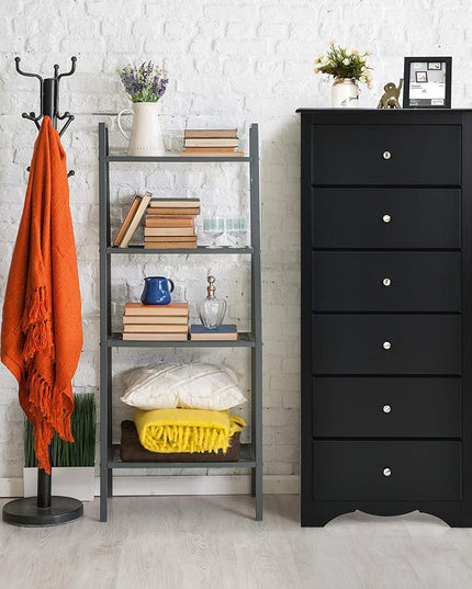 6 Drawer Chest Wooden Dresser Clothes Organizer Bedroom - Giantexus