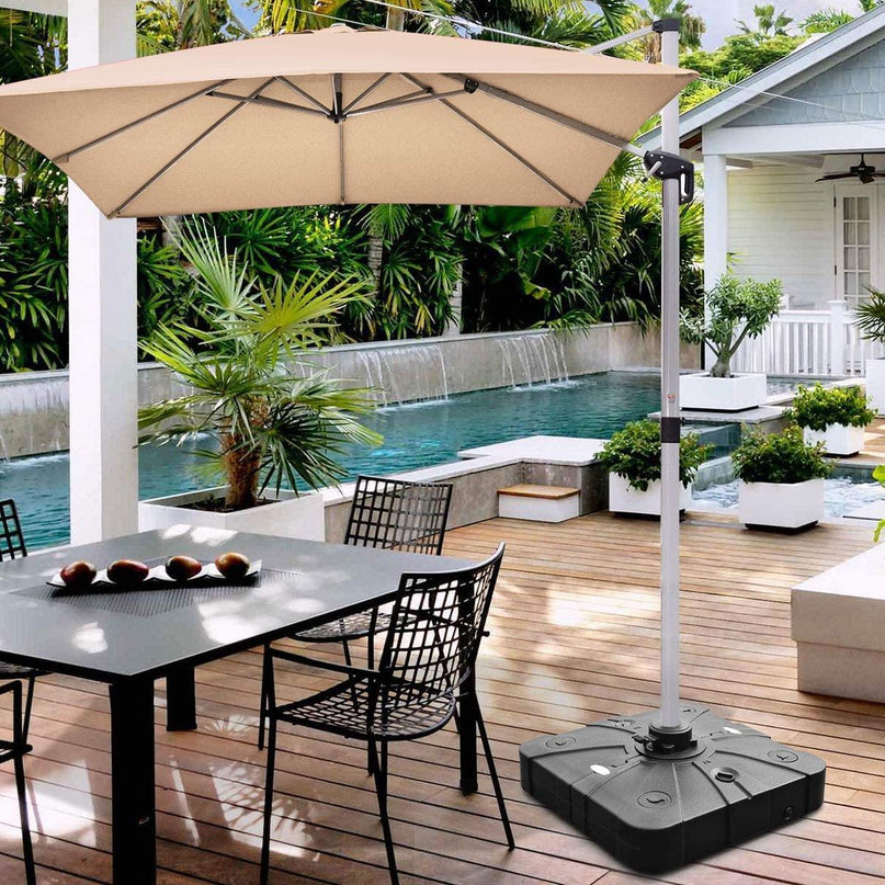 260lbs Offset Patio Umbrella Base with Wheels - Giantexus